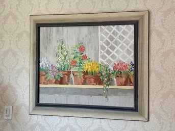 (UPBR) VINTAGE KENNETH KAYE ORIGINAL FLORAL STILL LIFE OIL PAINTING - 38' BY 32' - 3RD PART SHIPPING ONLY