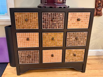 (DEN) NINE DRAWER CONTEMPORARY STORAGE CABINET - 36' BY 34' BY 16'