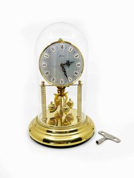 (A-5) VINTAGE 'KERN' MANTEL DOME CLOCK-WITH KEY-WORKS-GERMANY