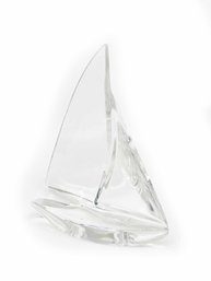 (A-14) VINTAGE VAL ST. LAMPERT DE DOUSA ART DECO GLASS SAILBOAT PAPERWEIGHT