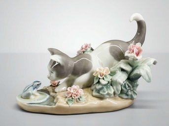 (A-22) VINTAGE LLADRO FINE PORCELAIN FIGURE-'KITTY CONFRONTATION'-#1442-SPAIN