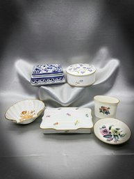 (A-43) VINTAGE SET OF 6 FINE PORCELAIN/CHINA ITEMS-LIMOGE, ROYAL WORCHESTER, WIEN, SPODE