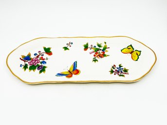 (A-39) VINTAGE ROYAL DANUBE HAND PAINTED PORCELAIN TRINKET TRAY-APPROX. 16'L X 6' W-ENGLAND