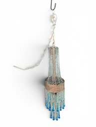 Vintage Hanging Glass Bead Chandelier Pendant Light Swag Lamp