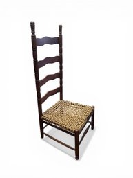 Antique Ladder Back Caned Fireplace Stool