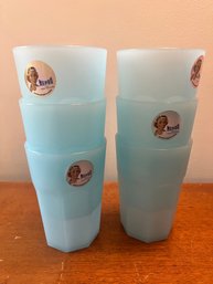 Mepra Of Italy Set Of Six Tall Tumblers, Light Blue