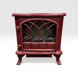 Red Working Electric Heater With Faux Fireplace
