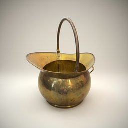 Large Vintage Brass Scuttle
