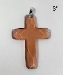 3' Acrylic Cross Pendant For Necklaces, Sterling Silver Clasp