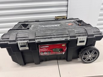 Large Tool Case, Husky Tool Box With Wheels, 25 Gallon