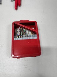 Drill Bits, Red Drill Bit Case