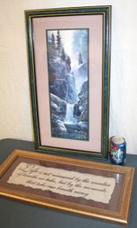 Framed & Matted Print , 14x25 & Framed Motto, 22x10'H (102)