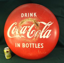 Antique 24' Round Coca Cola Metal Button Sign    (105)