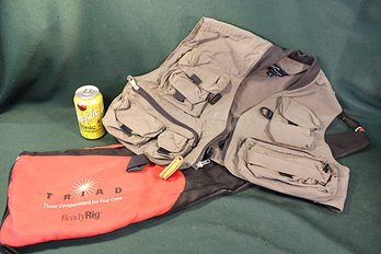 Triad Fish Rod Case & Simms Fishing Vest, Size L  (107)