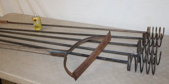 5 Metal Outdoor Candle Holders, 65' Long & Grass Cutter (108)