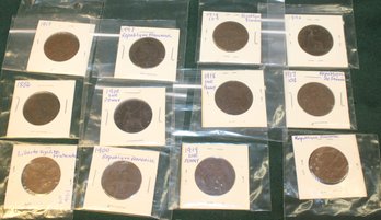 Antique Group Of 12 French Coins  (10)