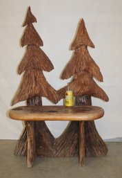 Carved Wooden Bench Seat, 32x14x50'H   (112)