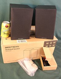 Pair Bestisan Bookshelf Speakers, SR02, 6x7x10'H, New In Box  (114)
