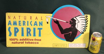 Modern Natural American Spirit Embossed Metal Sign, 20x11'H   (118)