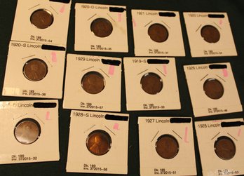 Group Of 12,  1919-1928 Wheat Pennies  (11)