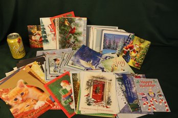 Box Of Unused Greeting Cards & Envelopes, Mostly Christmas   (122)