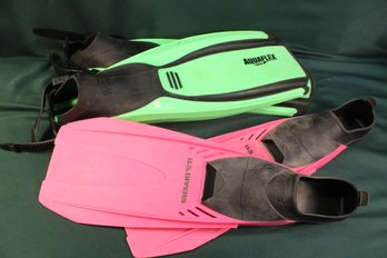2 Pair, Aquaflex Geneses, Size S & US Divers, M (6.5-8 40-41) Diver's Fins  (123)