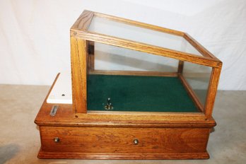 Antique Oak Indiana Cash Register Drawer & Display Case, Locking, No Key,  (123)