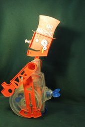 Vintage Working Mr. Machine Spring Driven, Wind Up, Whistling, Rolling Robot Toy, Ideal, 1977  (125)