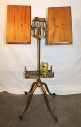 Original Antique Cast Iron Adjustable Bible/Book  Stand On Wheels, 46'H   (126)