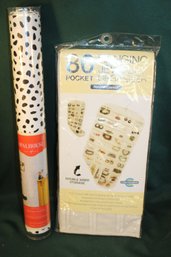 80 Pocket Hanging Jewelry Organizer (18x35') & 27.5 Sq Ft Removable Wall Paper, 20'x16'6'  (128)