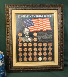 Framed 'lincoln Memorial Coins', 31 1959-1972 Cents, 12x14'H (One Missing)  (129)