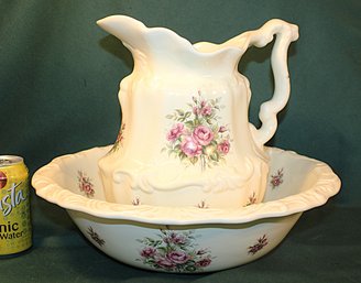 Athena Calif. Vintage Bowl & Pitcher Set - Bowl 15'D, Pitcher 11'H (12)