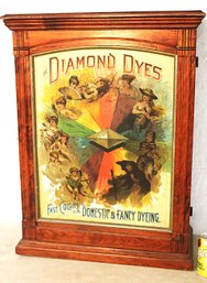 Rare Antique Diamond Dyes Cabinet W Cubby Hole Interior, 23x10x30'H   (137)