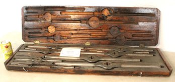 Antique Tap And Die Set (Bolt & Nut Threader) In Wooden Box, 38x10x3'H   (138)
