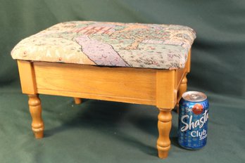Upholstered Oak  Lift Top Footstool, 15x11x9'H  (139)