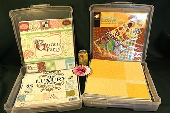 12x12' Sheets Of Paper For Projects/Events/Scrapbooking, Hundreds In 2 Plastic Cases   (139)