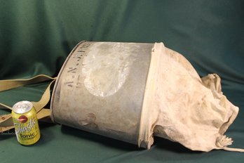 Antique Galvanized Metal Pickers Basket, A.N. Johnson, 16x10x10h   (14)