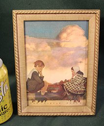 Antique, Framed, Seldom Seen  Maxfield Parrish Print, 'The Little Peach', 1904, 6x8'  (150)