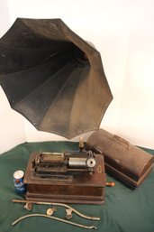 Edison Home Cylinder Record Phonograph, W/ Witch's Horn - As Is, Requires Restoration  (157)