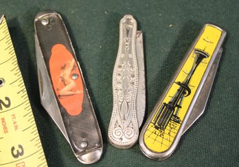 2 Pocket Knives (1 Is 1962 Seattle World Fair) & Gorham Fruit Knife   (159)