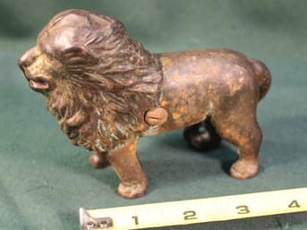 Antique Cast Iron Lion Still Bank  (161)