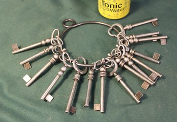 Antique 15 Blank Keys On Ring  (163)