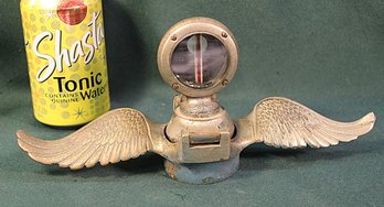 Rare Antique Royce Motometer Winged Automotive Radiator Cap, Ca 1920  (165)