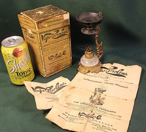 Antique Vapo Cresolene Vaporizer Lamp In Original Box W/Instructions   (173)
