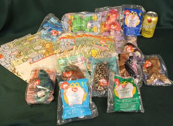 #1-12 Collectible Teenie Beanie Babies From McDonalds, 1999 & 17 McDonald's Bags  (173)