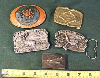 5 Ornate Vintage Belt Buckles  (177)
