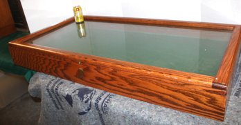Nice Large Wood Table Top Display Cabinet W/glass Lift Top, 50x25x6'H  (179)