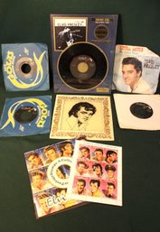 Elvis Plaque W/Hound Dog Record, 8x8' Etching, 4 45RPM Records & St. Vincent Stamps  (179)