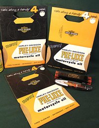 3 Harley Davisdson Cardboard Oil 4 Pack Carrying Cases & 2003 Celebration Pen  (181)