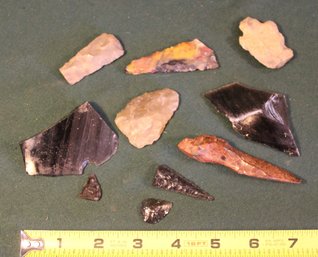 Assorted Obsidian & Other Rock Knappings  (186)
